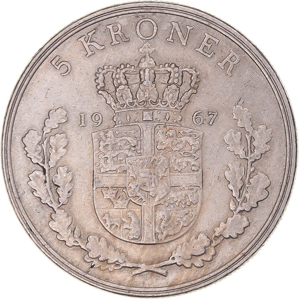 Moneta, Danimarca, 5 Kroner, 1967