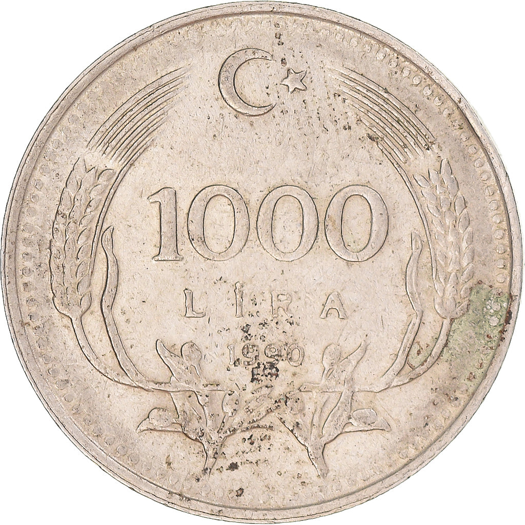 Münze, Türkei, 1000 Lira, 1990