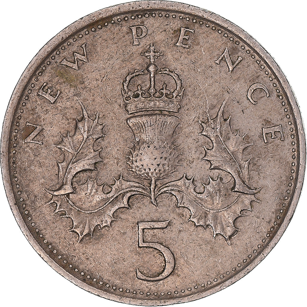 Coin, Great Britain, 5 New Pence, 1977