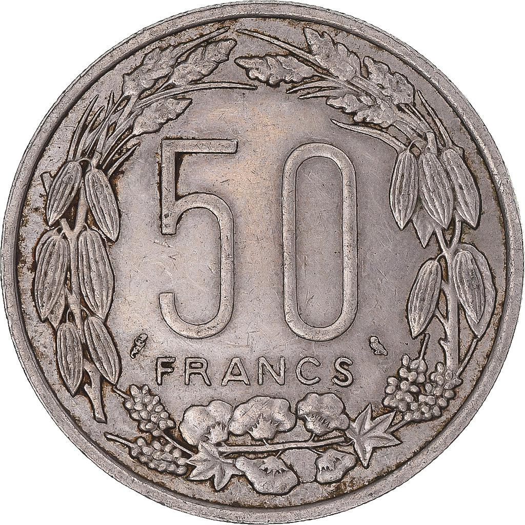 Coin, Central Africa, 50 Francs, 1961