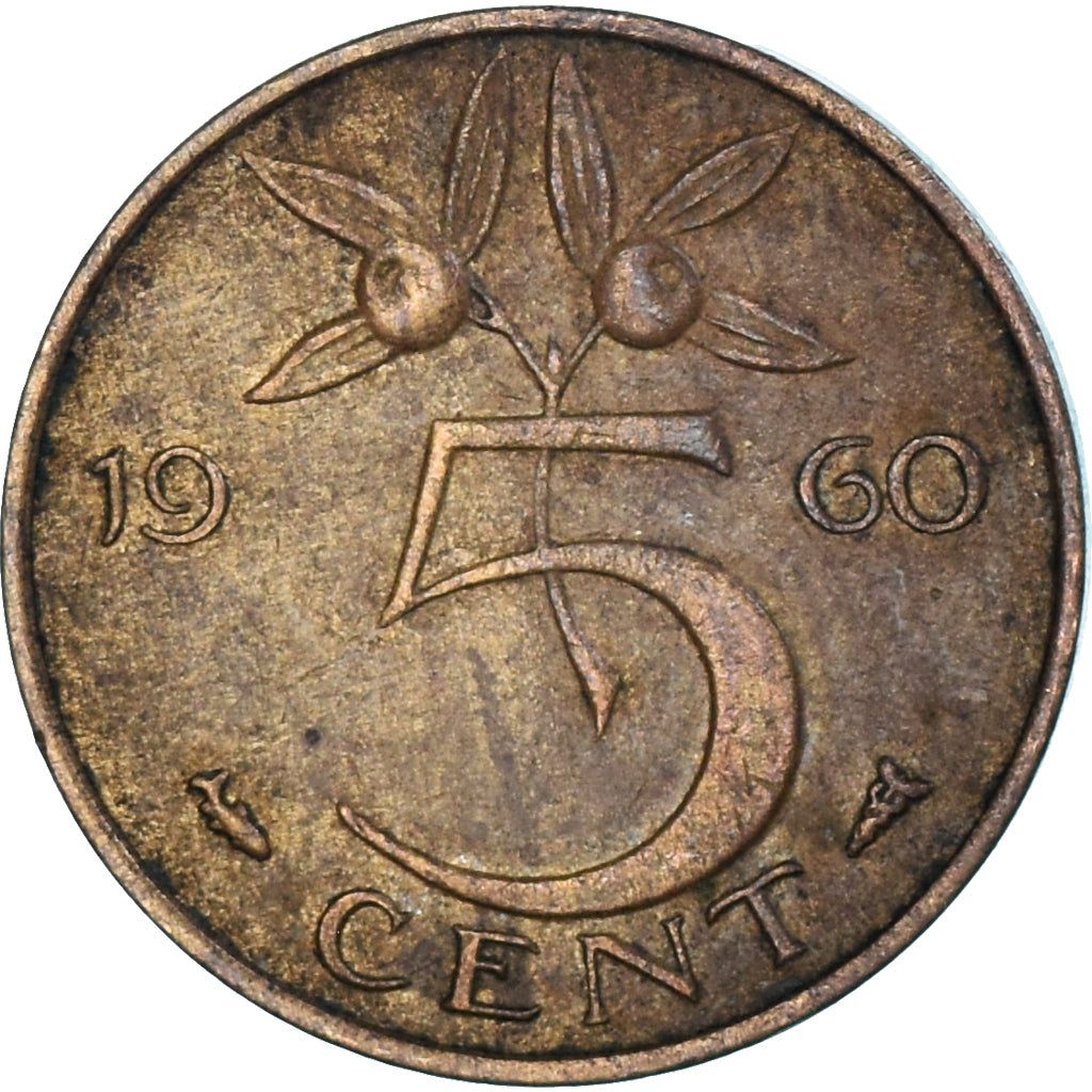 Moeda, Países Baixos, 5 Cents, 1960