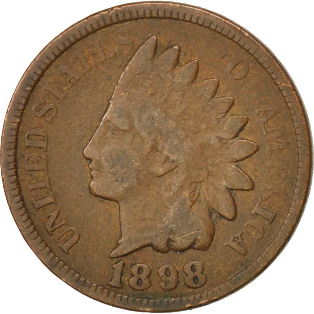 UNITED STATES, Indian Head Cent, Cent, 1898, U.S. Mint, KM #90a, VF(20-25),...
