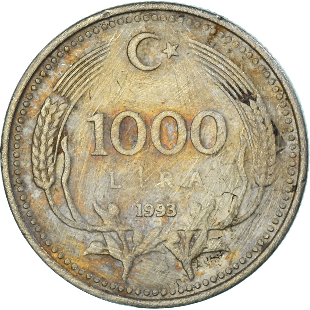 Münze, Türkei, 1000 Lira, 1993