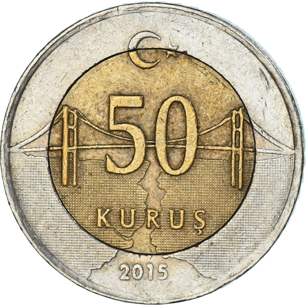 Moneda, Turquía, 50 Kurus, 2015