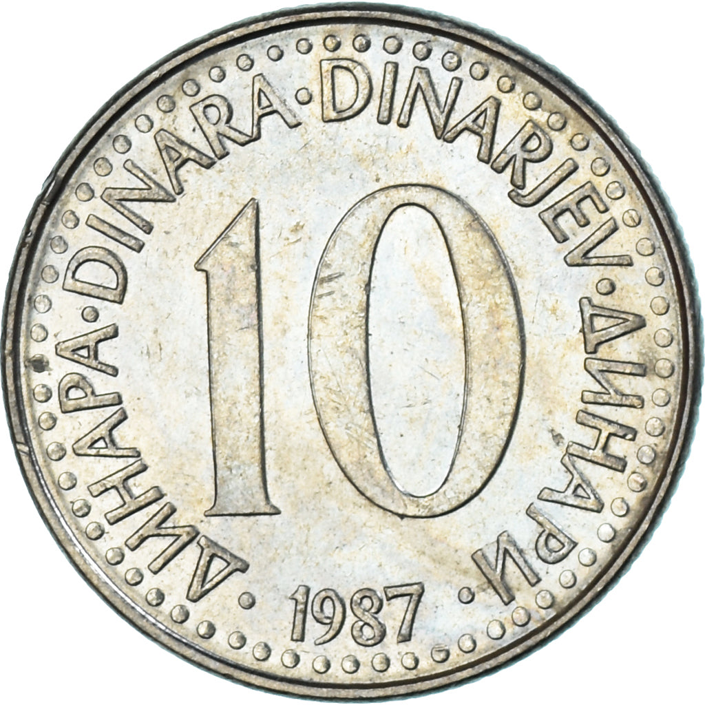 Moneta, Jugosławia, 10 Dinara, 1987