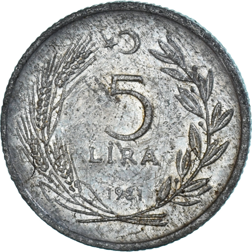 Moneda, Turquía, 5 Lira, 1981