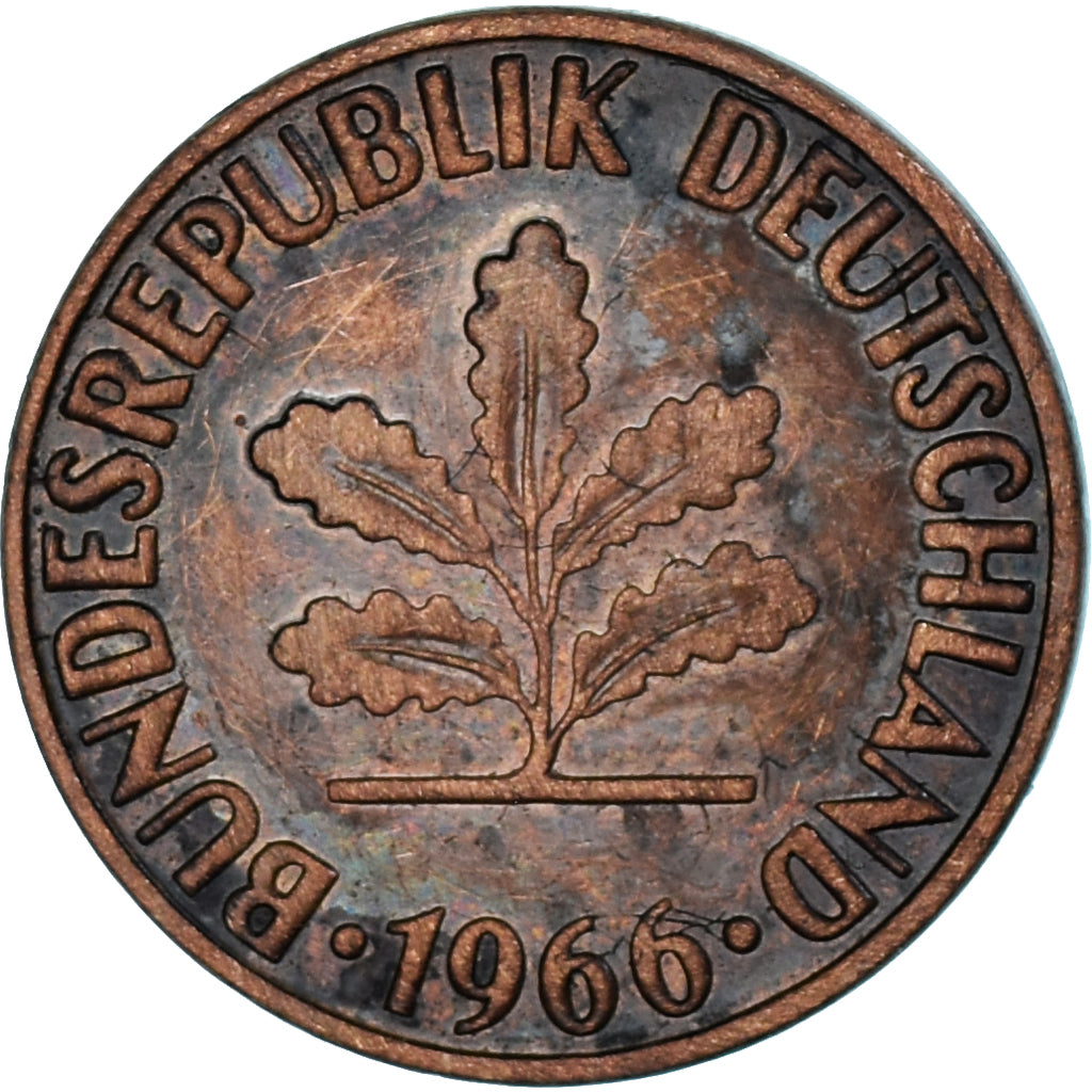 Coin, Germany, 2 Pfennig, 1966
