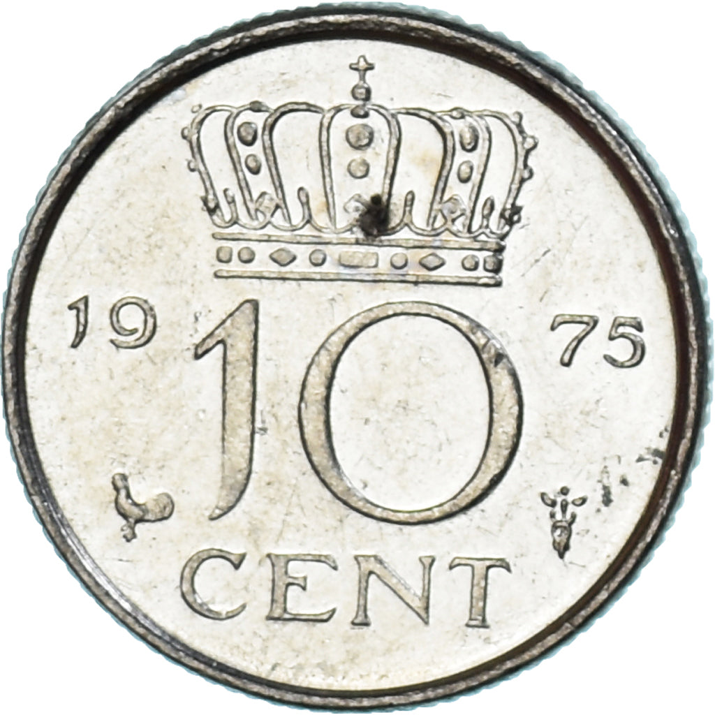 Moeda, Países Baixos, 10 Cents, 1975