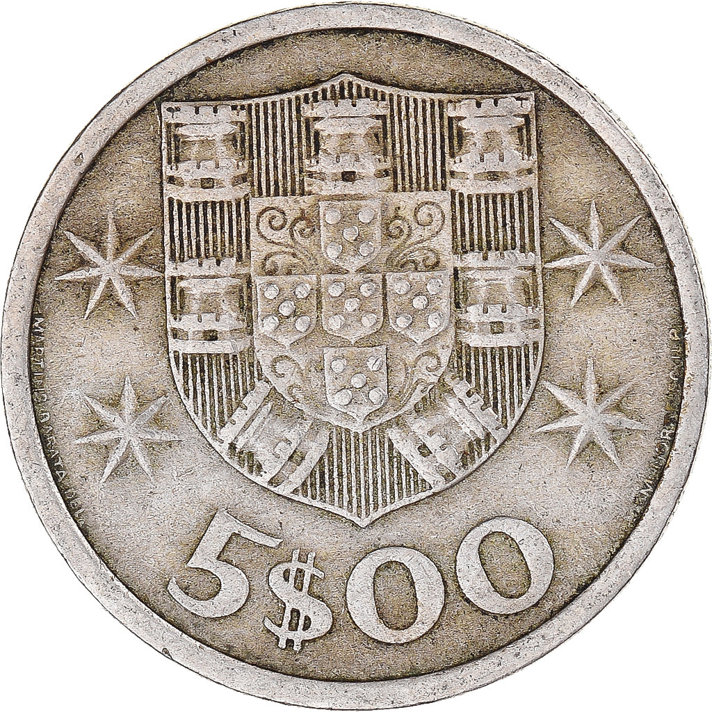 Münze, Portugal, 5 Escudos, 1968