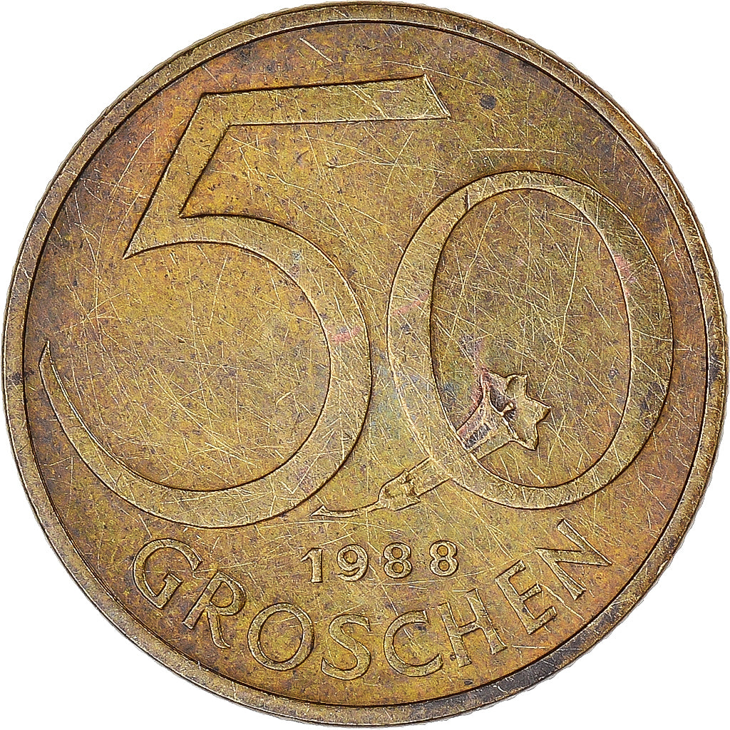 Moneta, Austria, 50 Groschen, 1988