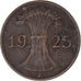 Monnaie, Allemagne, Reichspfennig, 1925