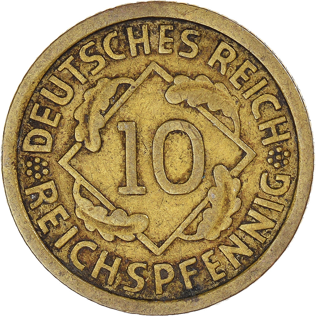 Moeda, Alemanha, 10 Reichspfennig, 1930
