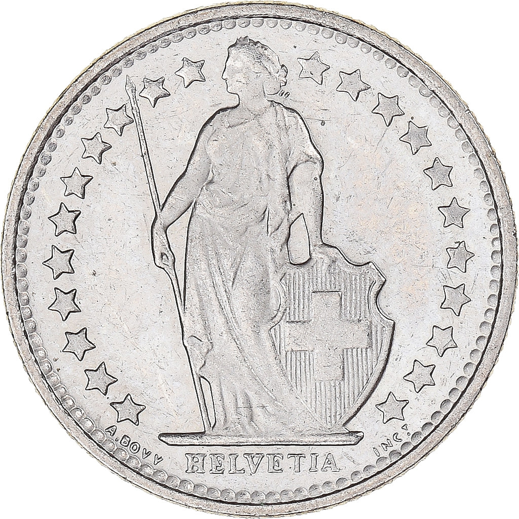Munten, Zwitserland, 1/2 Franc, 1975