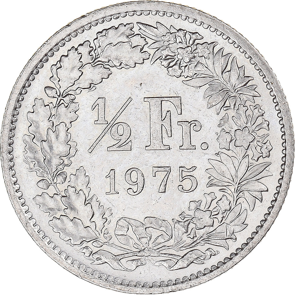 Munten, Zwitserland, 1/2 Franc, 1975