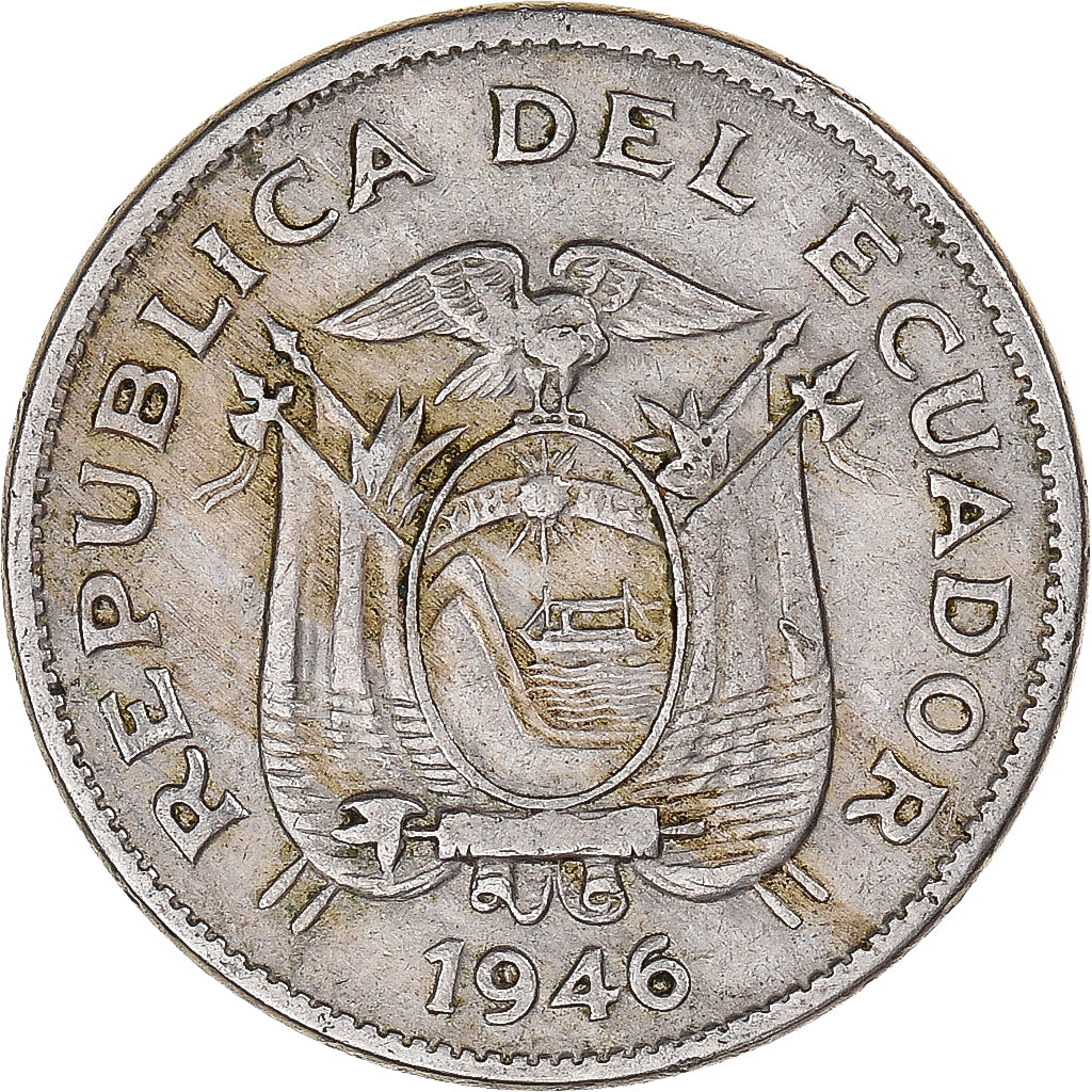 Monnaie, Équateur, 10 Centavos, Diez, 1946
