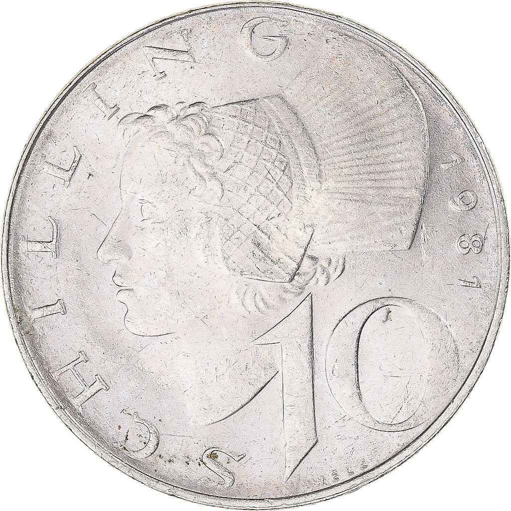 Moeda, Áustria, 10 Schilling, 1981