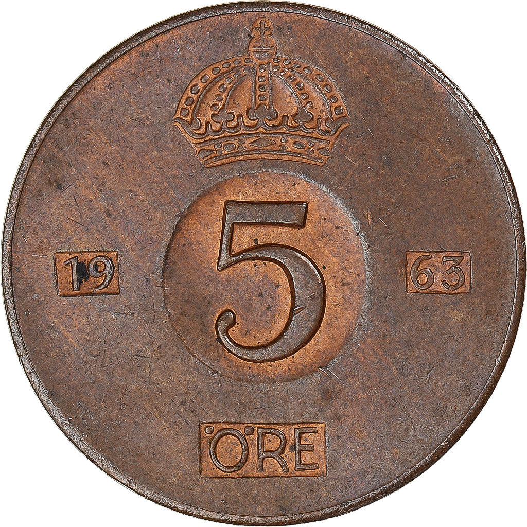 Moneta, Szwecja, 5 Öre, 1963