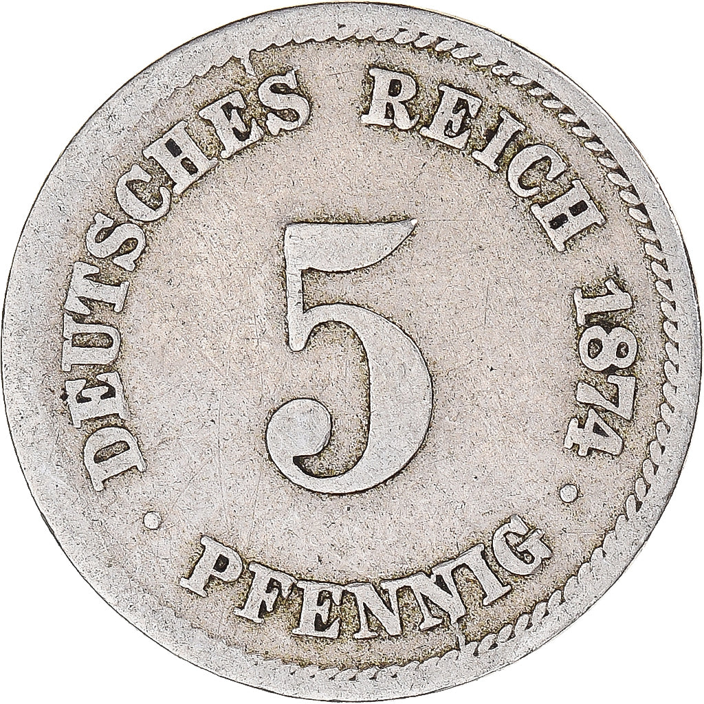 Coin, Germany, 5 Pfennig, 1874