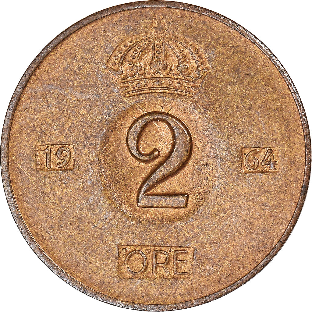 Moneta, Svezia, 2 Öre, 1964