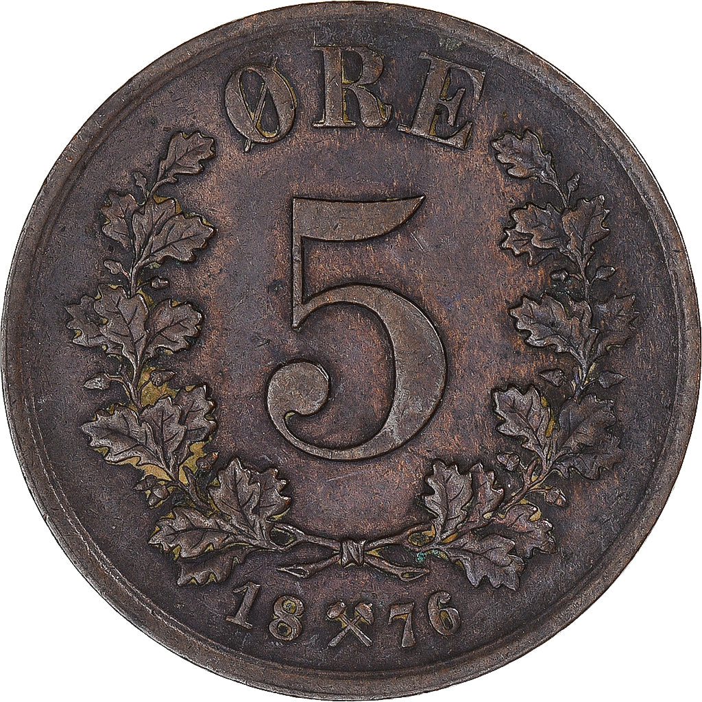 Moneta, Svezia, 5 Öre, 1876