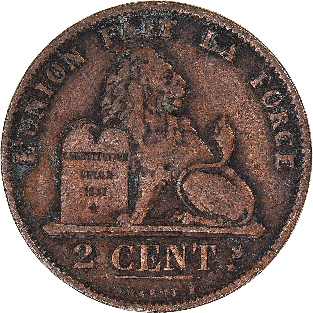 Coin, Belgium, 2 Centimes, 1876