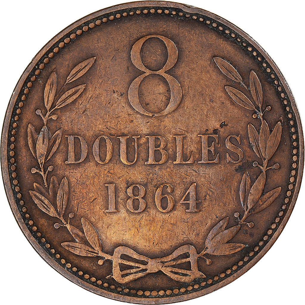 Coin, Guernsey, 8 Doubles, 1864