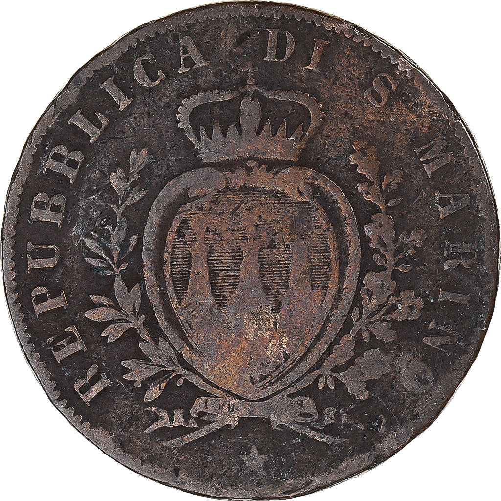 Munten, San Marino, 5 Centesimi, 1869