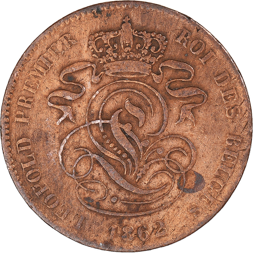 Moneta, Belgia, 2 Centimes, 1862