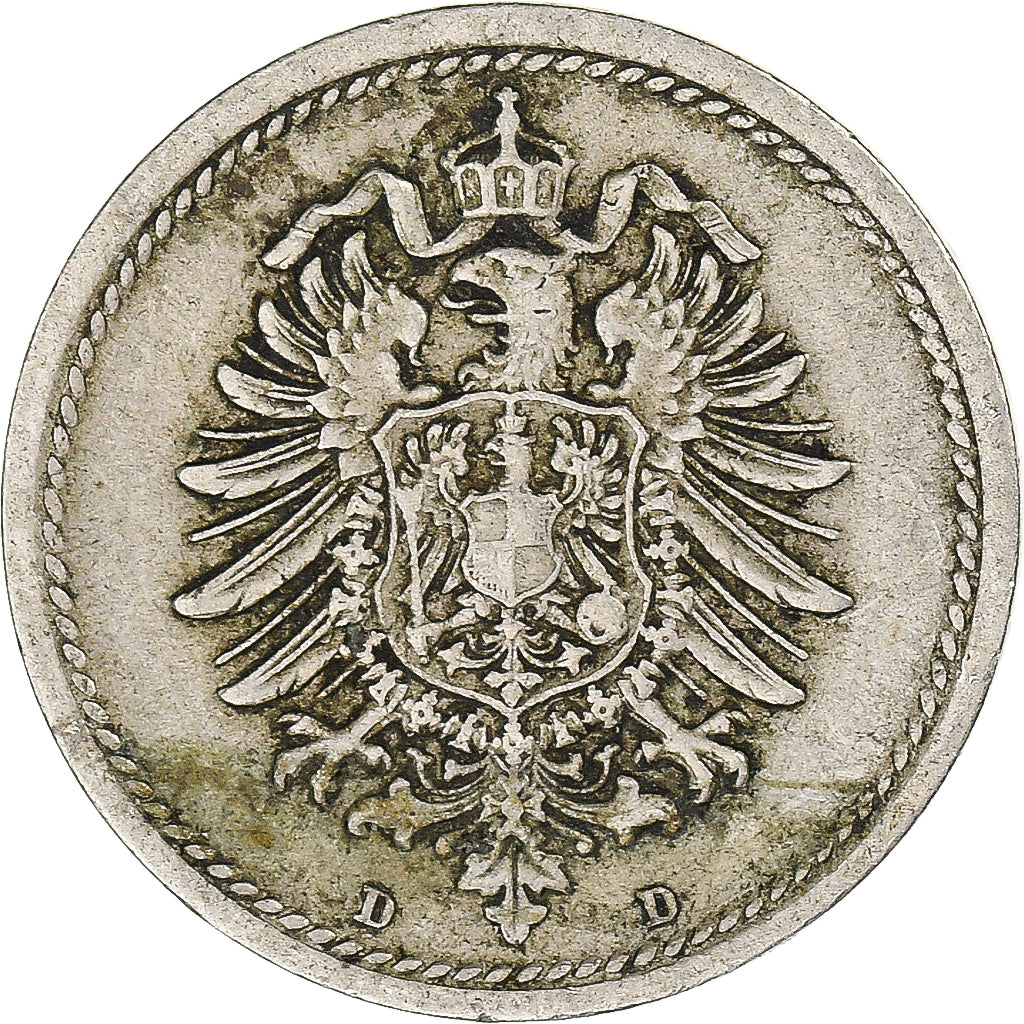 Monnaie, Allemagne, 5 Pfennig, 1875