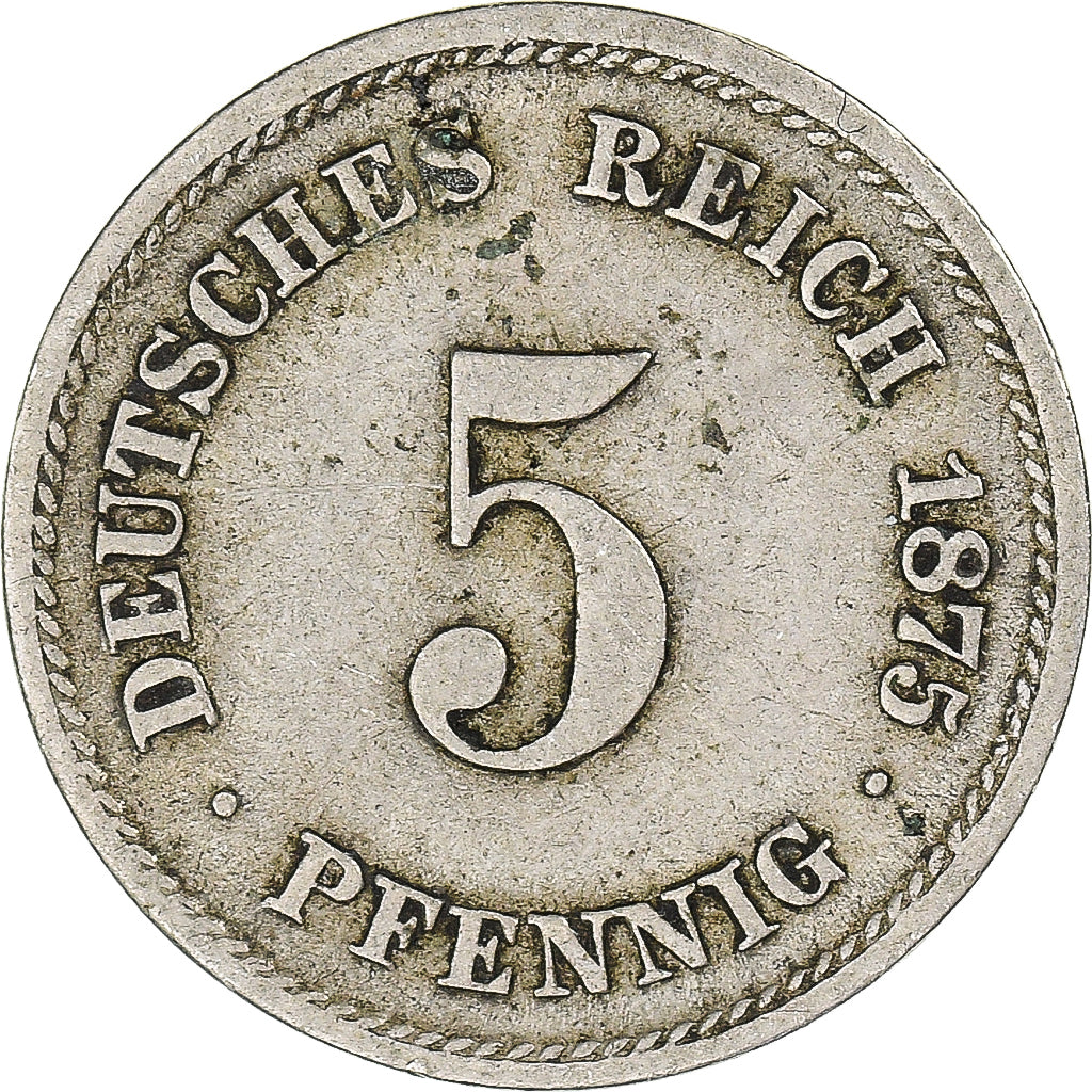 Monnaie, Allemagne, 5 Pfennig, 1875