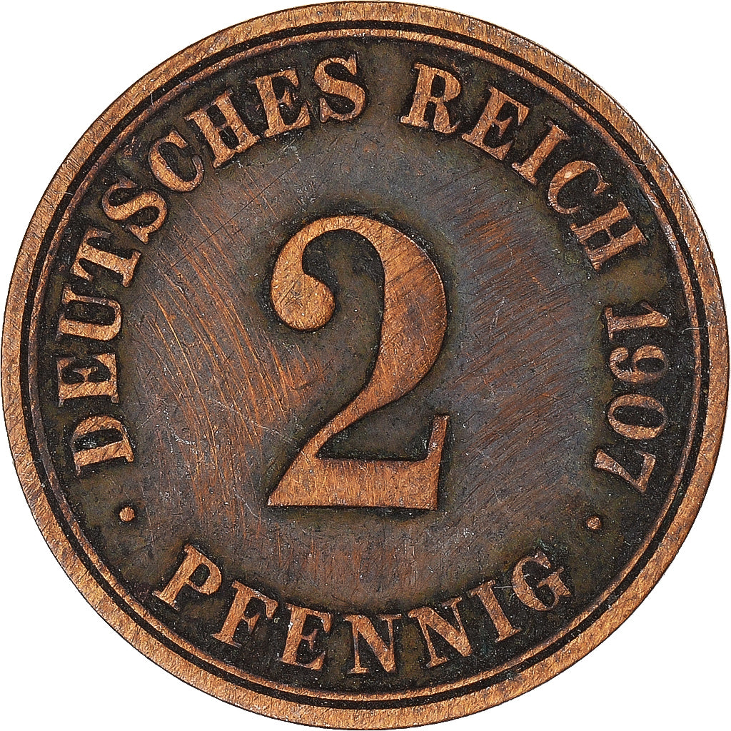 Moneta, Germania, 2 Pfennig, 1907