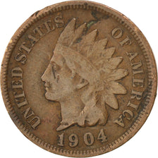 UNITED STATES, Indian Head Cent, Cent, 1904, U.S. Mint, KM #90a, VF(20-25),...