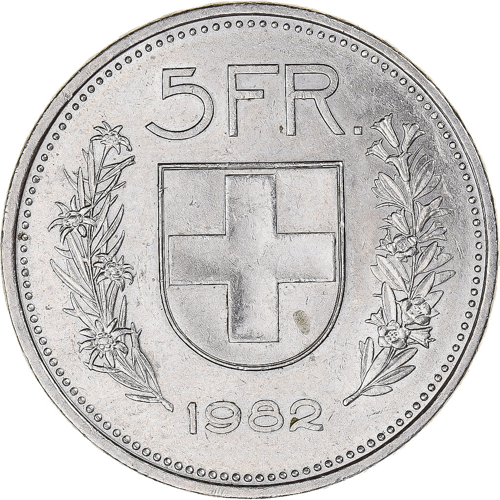 Münze, Schweiz, 5 Francs, 1982