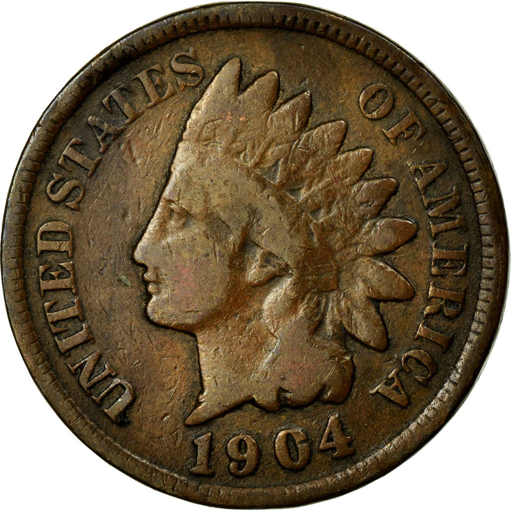 Coin, United States, Indian Head Cent, Cent, 1904, U.S. Mint, Philadelphia
