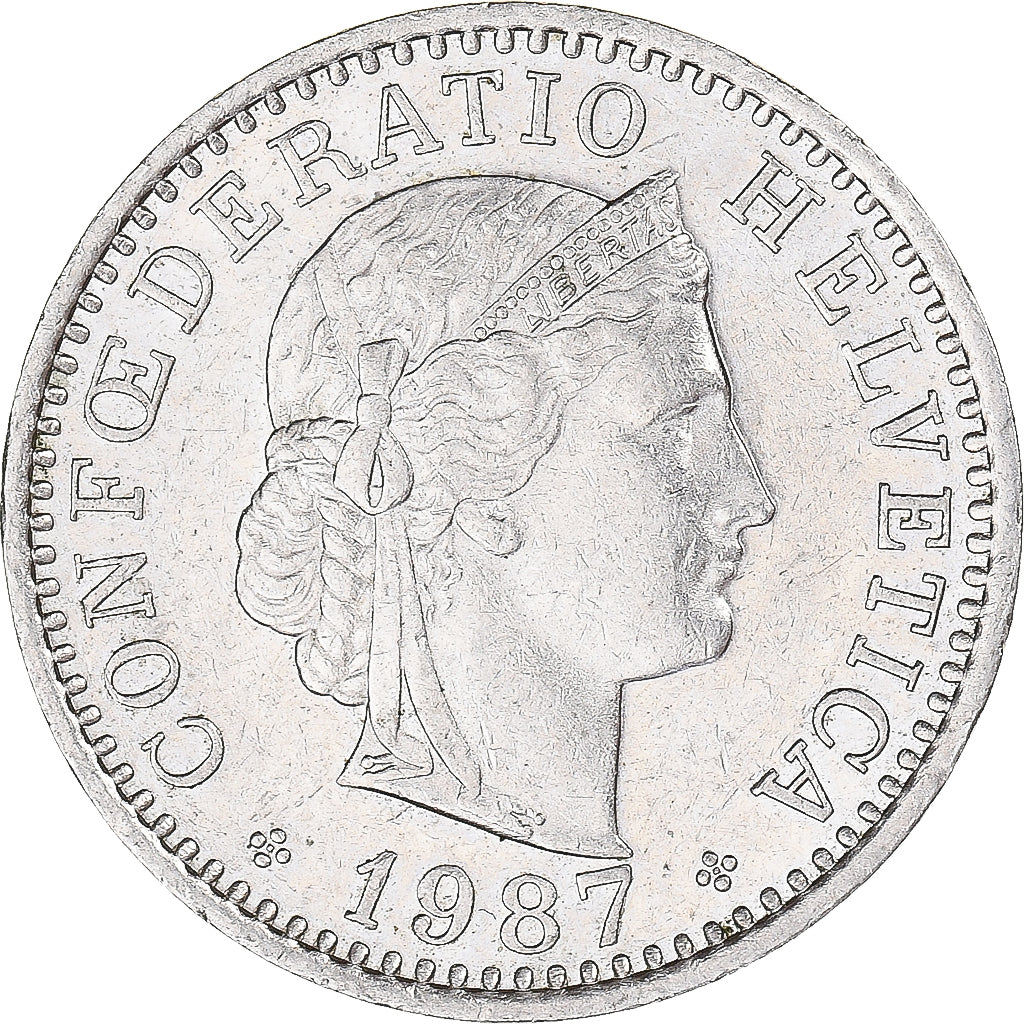 Münze, Schweiz, 20 Rappen, 1987
