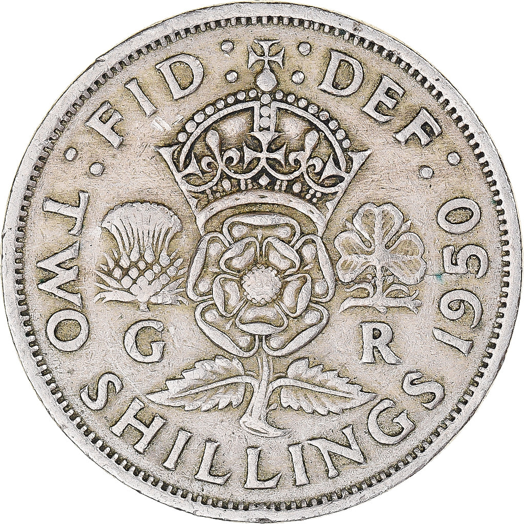 Moneda, Gran Bretaña, Florin, Two Shillings, 1950