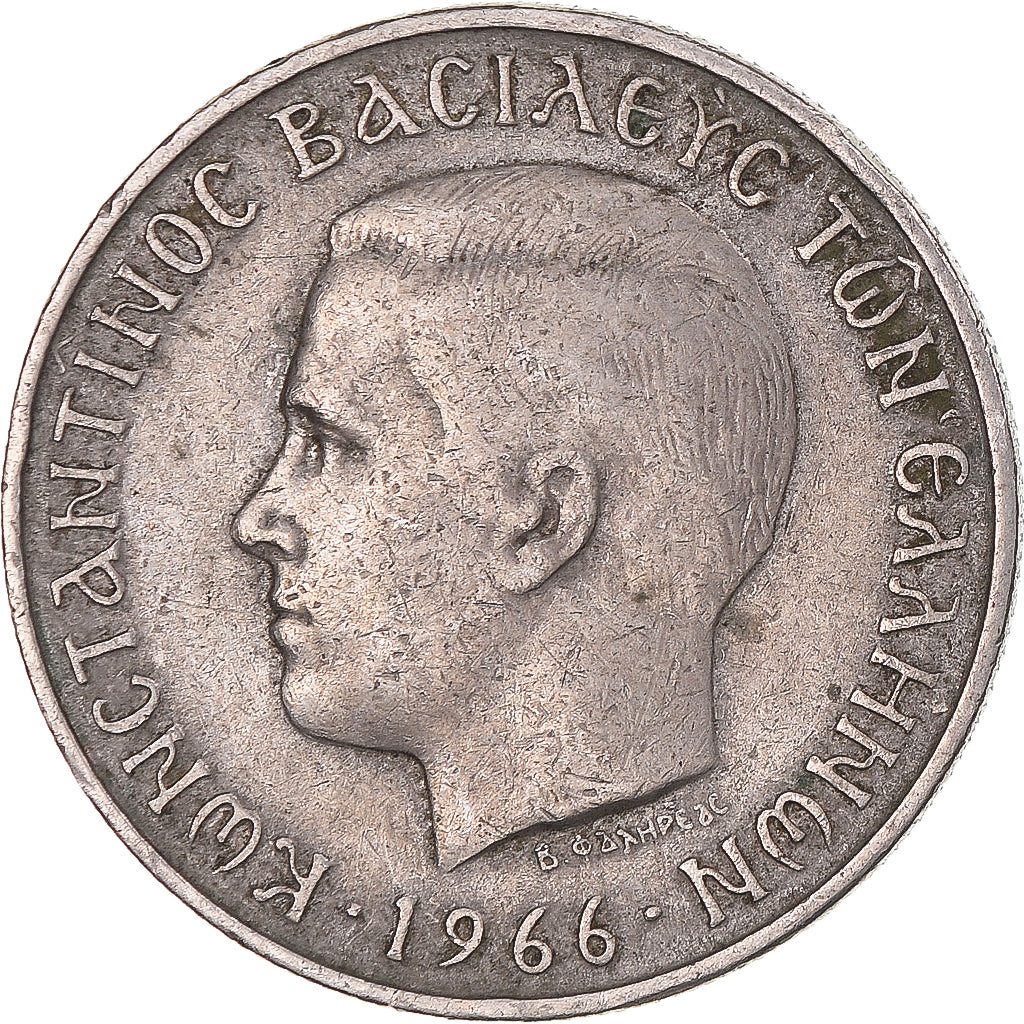 Moneta, Grecia, 2 Drachmai, 1966