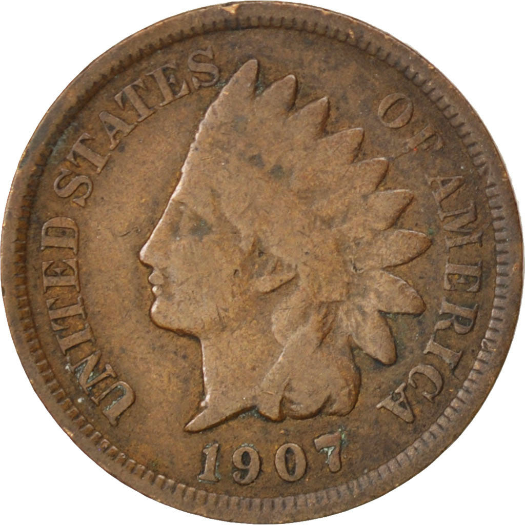 UNITED STATES, Indian Head Cent, Cent, 1907, U.S. Mint, KM #90a, VF(20-25),...