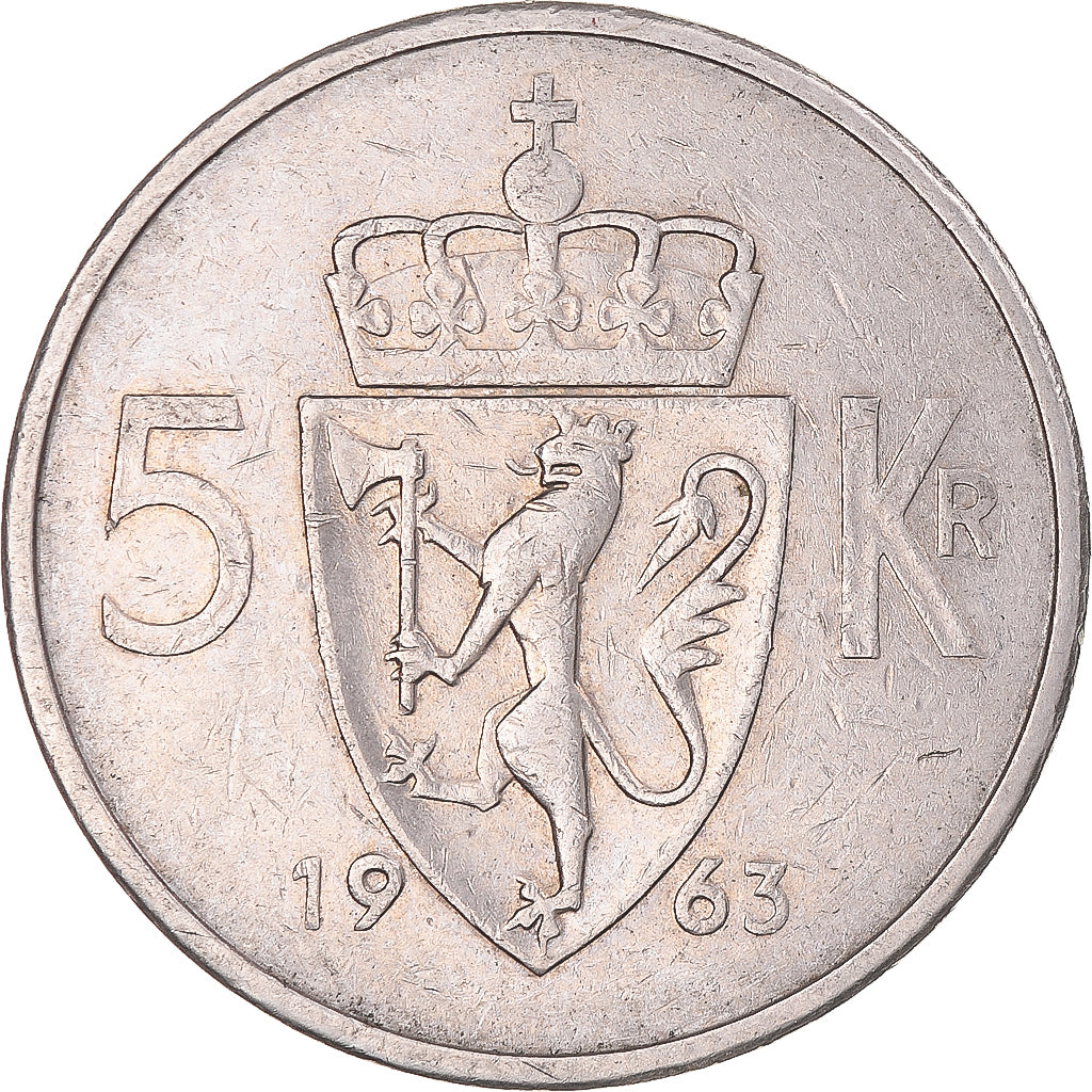 Moneta, Norwegia, 5 Kroner, 1963