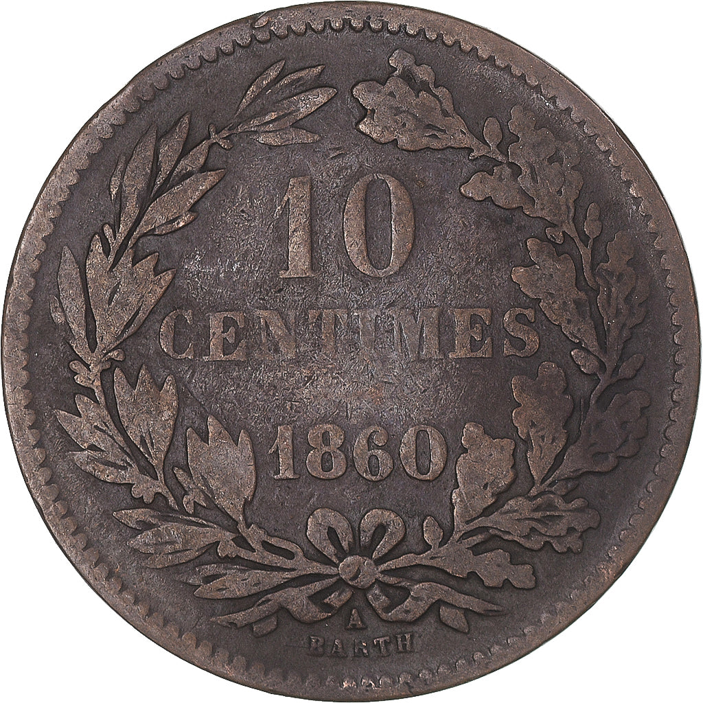 Coin, Luxembourg, 10 Centimes, 1860
