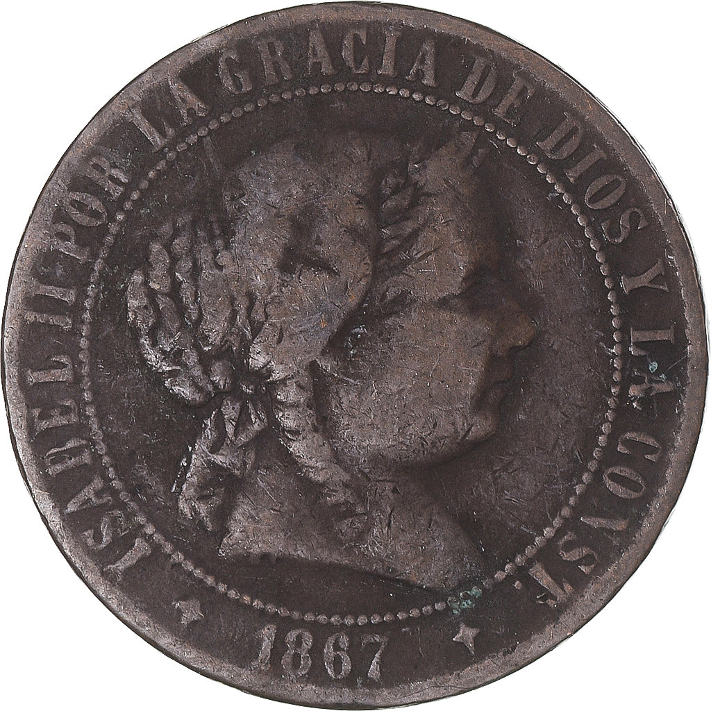 Coin, Spain, 2-1/2 Centimos, 1867