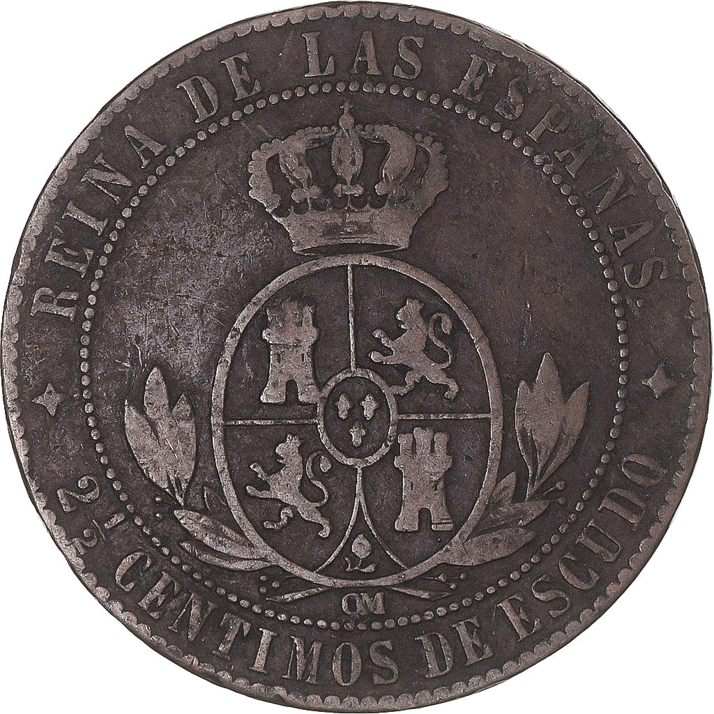 Coin, Spain, 2-1/2 Centimos, 1867