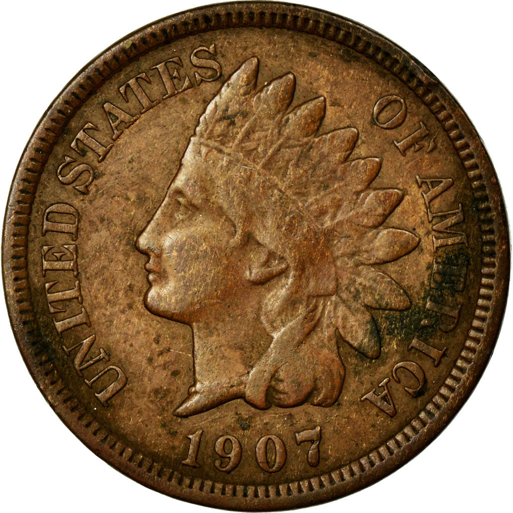 Coin, United States, Indian Head Cent, Cent, 1907, U.S. Mint, Philadelphia