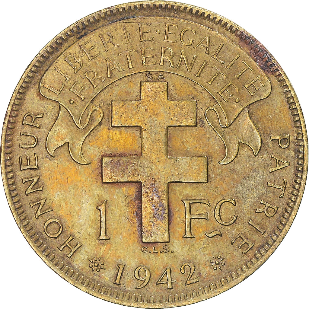 Coin, French Equatorial Africa, Franc, 1942