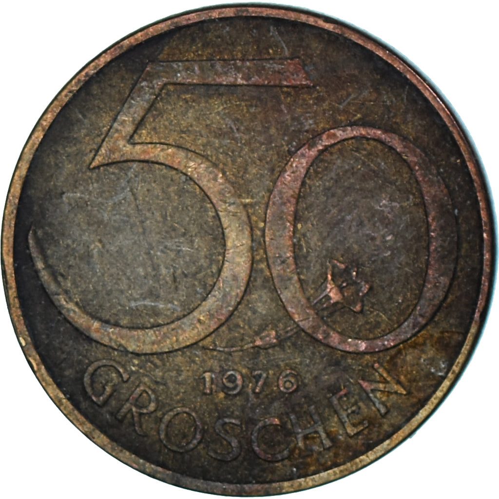 Moeda, Áustria, 50 Groschen, 1976