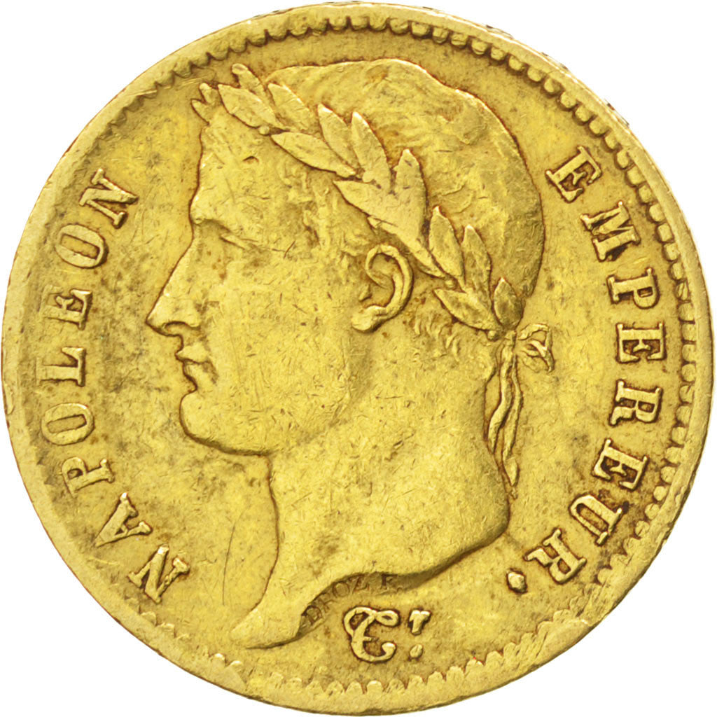FRANCE, Napoléon I, 20 Francs, 1811, Paris, KM #695.1, VF(30-35), Gold, Gadoury 