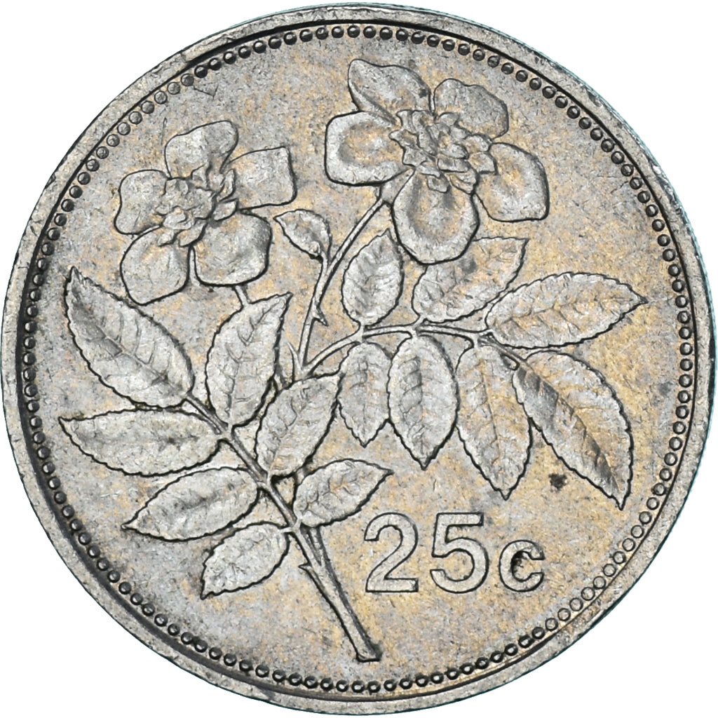 Coin, Malta, 25 Cents, 1995