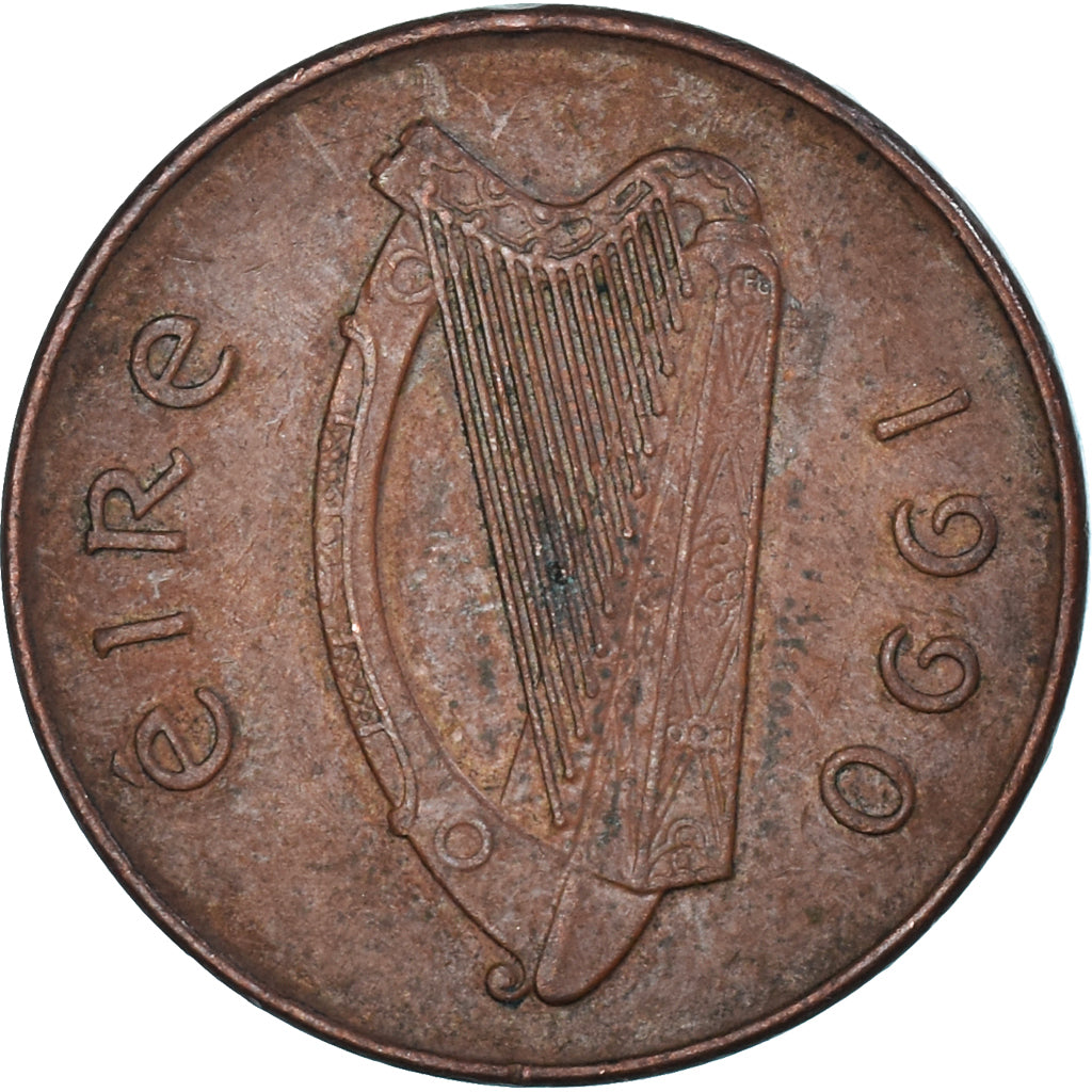 Moneta, Irlanda, 2 Pence, 1990