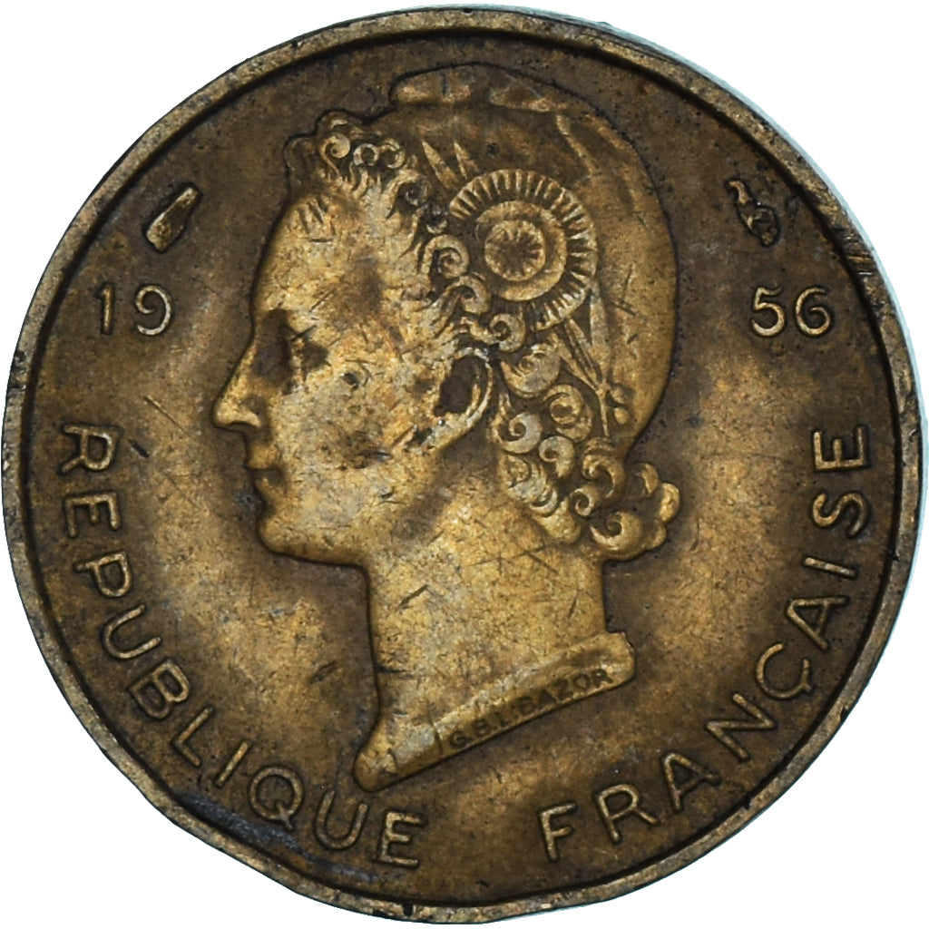 Coin, West African States, 5 Francs, 1956