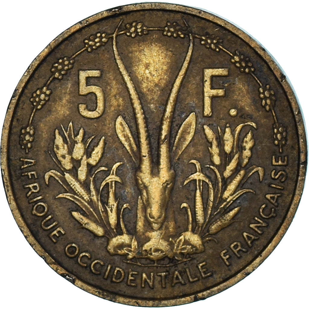 Coin, West African States, 5 Francs, 1956